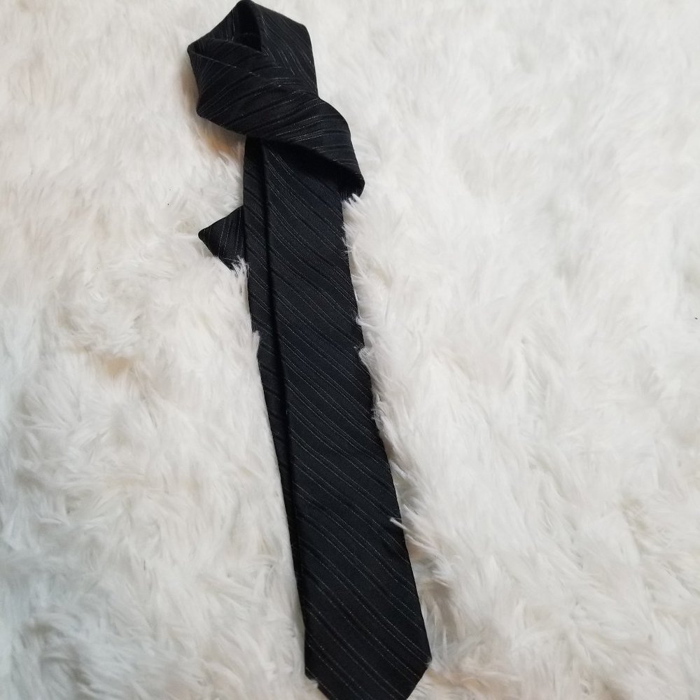Calvin Klein Extreme Slim Black/ Silver Tie
